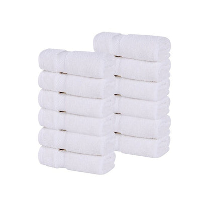 Superior Zero Twist Cotton Soft Absorbent Face Towel Washcloth Set of 12