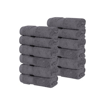 Superior Zero Twist Cotton Soft Absorbent Face Towel Washcloth Set of 12