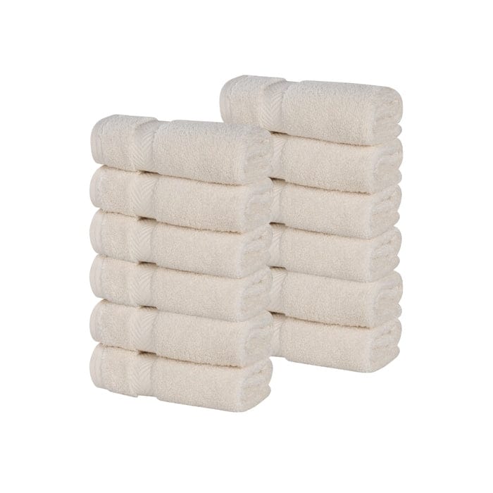 Superior Zero Twist Cotton Soft Absorbent Face Towel Washcloth Set of 12
