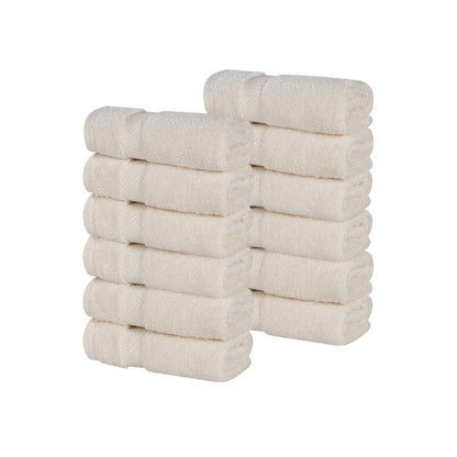 Superior Zero Twist Cotton Soft Absorbent Face Towel Washcloth Set of 12