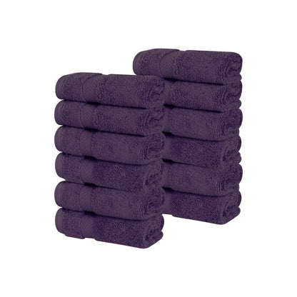 Superior Zero Twist Cotton Soft Absorbent Face Towel Washcloth Set of 12