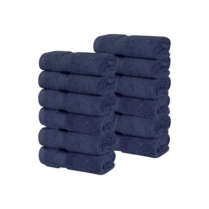 Superior Zero Twist Cotton Soft Absorbent Face Towel Washcloth Set of 12