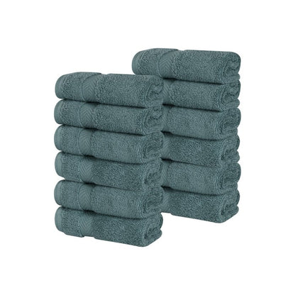 Superior Zero Twist Cotton Soft Absorbent Face Towel Washcloth Set of 12