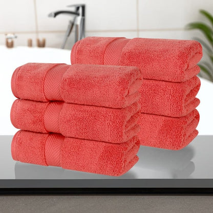 Superior Zero Twist Cotton Solid Soft Absorbent Hand Towel Set of 6