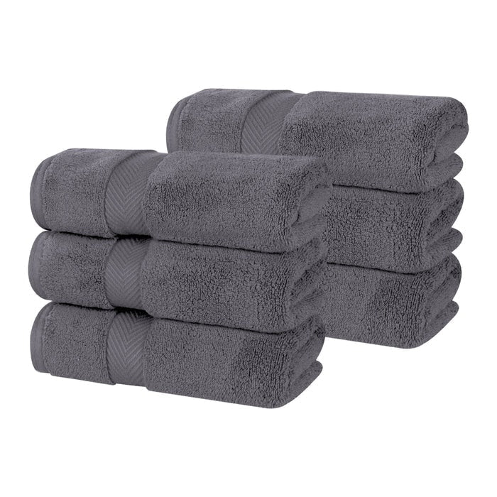 Superior Zero Twist Cotton Solid Soft Absorbent Hand Towel Set of 6