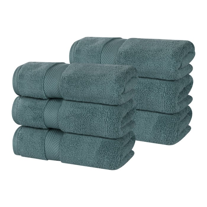 Superior Zero Twist Cotton Solid Soft Absorbent Hand Towel Set of 6
