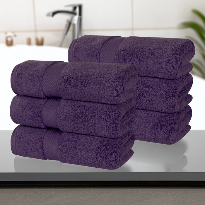 Superior Zero Twist Cotton Solid Soft Absorbent Hand Towel Set of 6