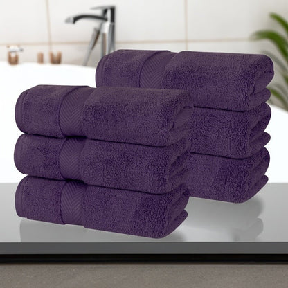 Superior Zero Twist Cotton Solid Soft Absorbent Hand Towel Set of 6