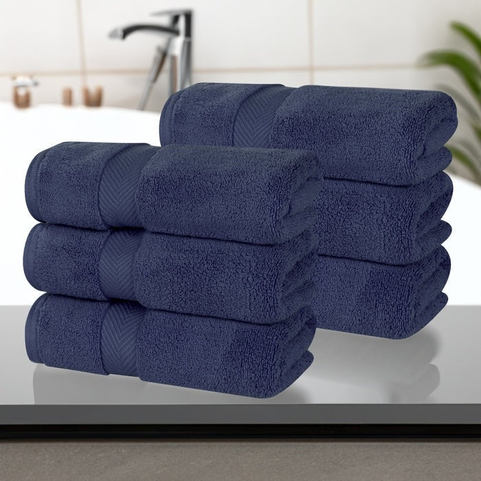 Superior Zero Twist Cotton Solid Soft Absorbent Hand Towel Set of 6