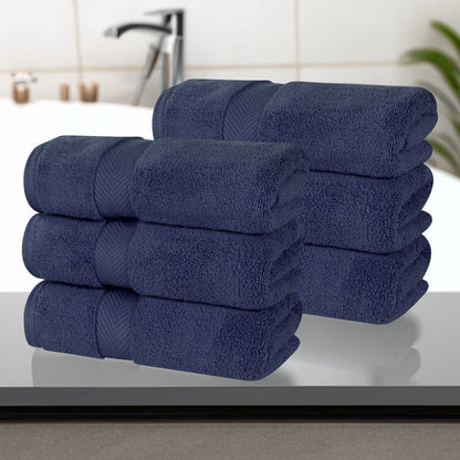 Superior Zero Twist Cotton Solid Soft Absorbent Hand Towel Set of 6