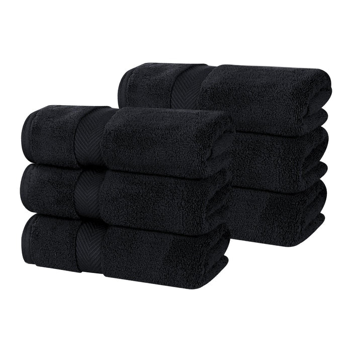 Superior Zero Twist Cotton Solid Soft Absorbent Hand Towel Set of 6