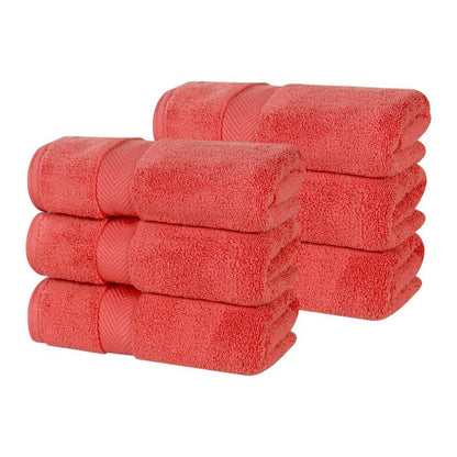 Superior Zero Twist Cotton Solid Soft Absorbent Hand Towel Set of 6