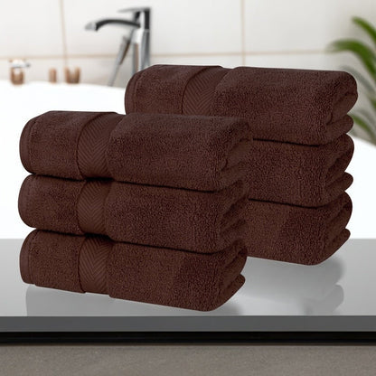 Superior Zero Twist Cotton Solid Soft Absorbent Hand Towel Set of 6