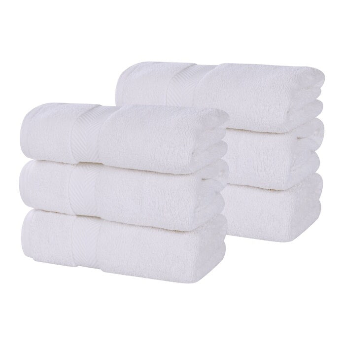 Superior Zero Twist Cotton Solid Soft Absorbent Hand Towel Set of 6