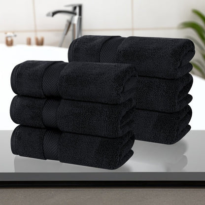 Superior Zero Twist Cotton Solid Soft Absorbent Hand Towel Set of 6