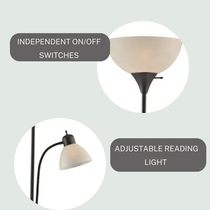 LIGHTACCENTS White Floor Lamp with Opal White Cone Shade – Standing Lamps, Torch Floor Lamps for Living Room, Bedroom...