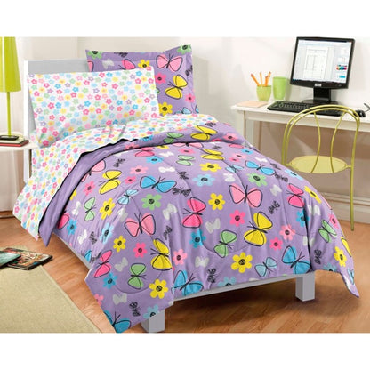 Dream Factory Sweet Butterfly 7-piece Bed in a Bag with Sheet Set