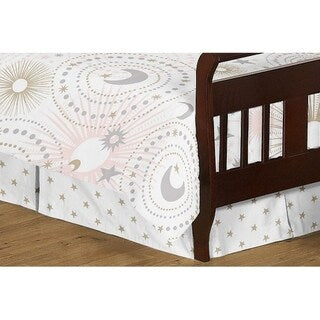 Sweet Jojo Designs Blush Pink, Gold and Grey Star and Moon Celestial Collection Girl 5-piece Toddler-size Comforter Set