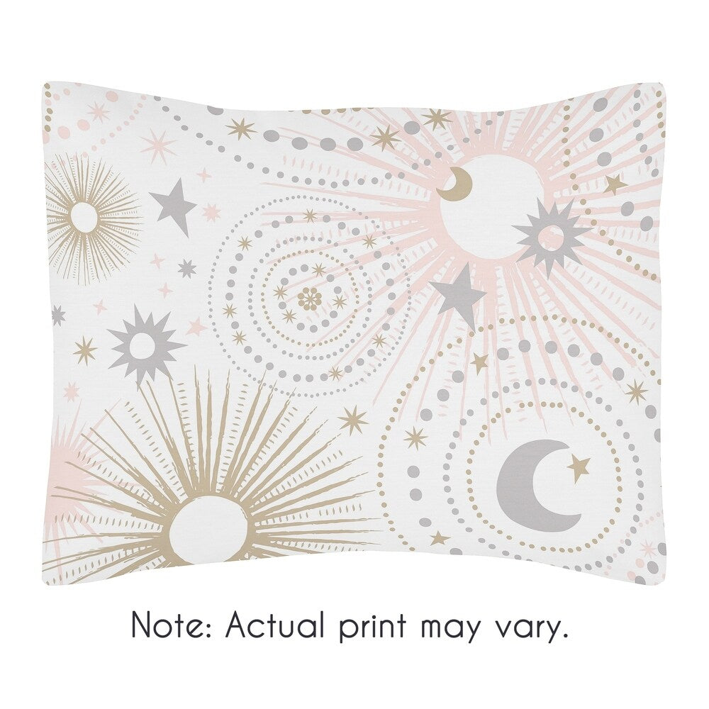 Sweet Jojo Designs Blush Pink, Gold and Grey Star and Moon Celestial Collection Girl 5-piece Toddler-size Comforter Set
