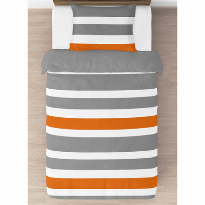 Sweet Jojo Designs Orange and Gray Stripe 2-piece Twin Comforter Set