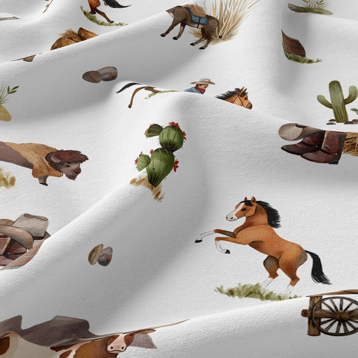 Sweet Jojo Designs Western Cowboy Boy 4-piece Queen Sheet Set Wild West Southern Charm Country South Horse Steer Cow Farm Animal