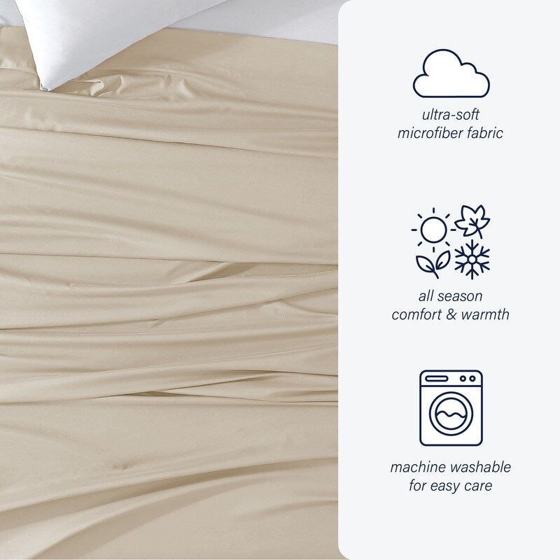 Swift Home Double Brushed Extra Soft Microfiber Single Flat Sheet