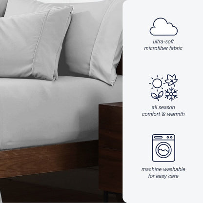 Swift Home Double Brushed Microfiber 16-Inch Deep Pocket Single Fitted Sheet