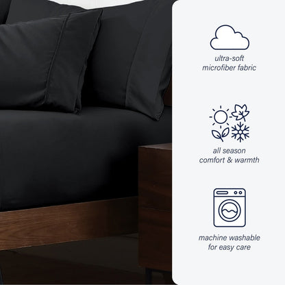 Swift Home Double Brushed Microfiber 18-21-Inch Extra-Deep Pocket Single Fitted Sheet