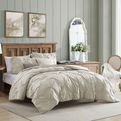 Swift Home Modern Diamond Pintuck Ultra-Soft Microfiber 3-Piece Bedding Comforter Set