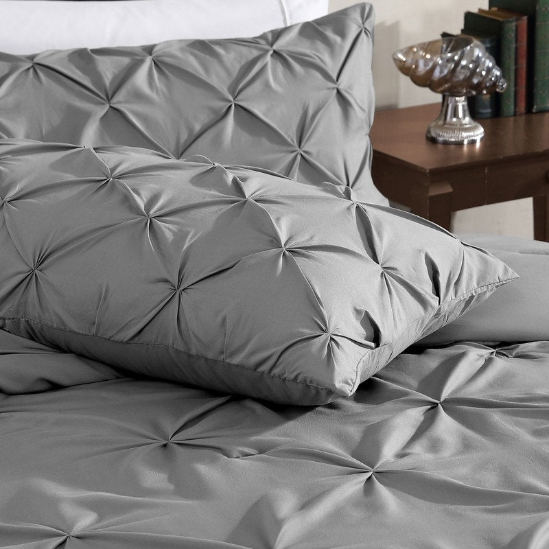 Swift Home Modern Diamond Pintuck Ultra-Soft Microfiber 3-Piece Bedding Comforter Set