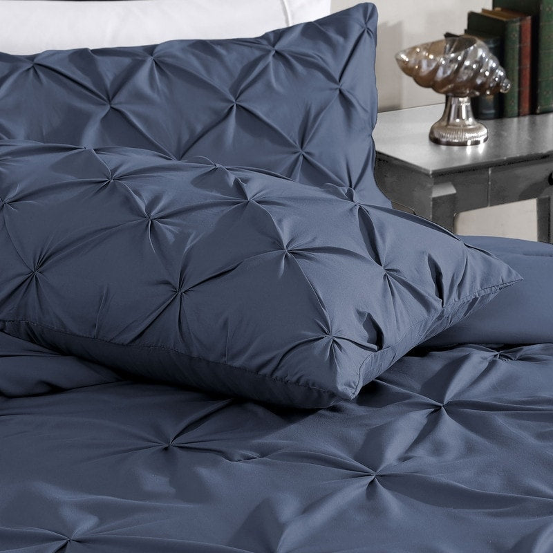 Swift Home Modern Diamond Pintuck Ultra-Soft Microfiber 3-Piece Bedding Comforter Set