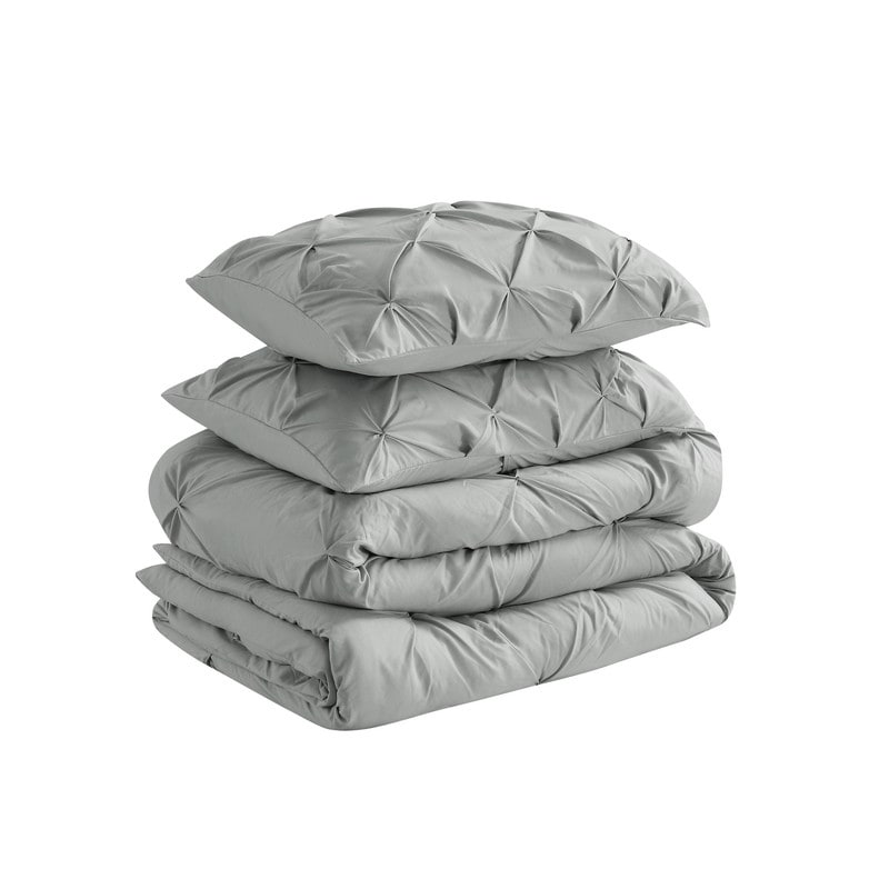 Swift Home Modern Diamond Pintuck Ultra-Soft Microfiber 3-Piece Bedding Comforter Set
