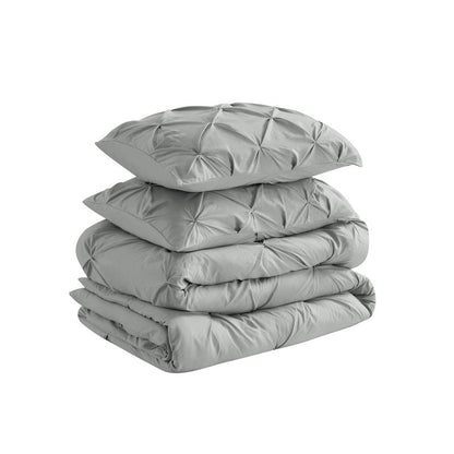 Swift Home Modern Diamond Pintuck Ultra-Soft Microfiber 3-Piece Bedding Comforter Set