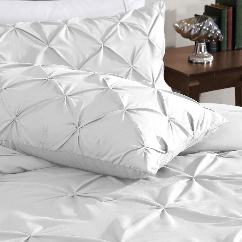 Swift Home Modern Diamond Pintuck Ultra-Soft Microfiber 3-Piece Bedding Comforter Set