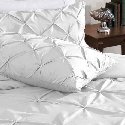 Swift Home Modern Diamond Pintuck Ultra-Soft Microfiber 3-Piece Bedding Comforter Set