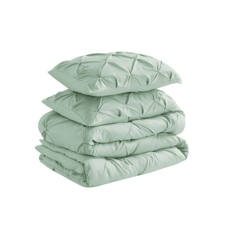 Swift Home Modern Diamond Pintuck Ultra-Soft Microfiber 3-Piece Bedding Comforter Set