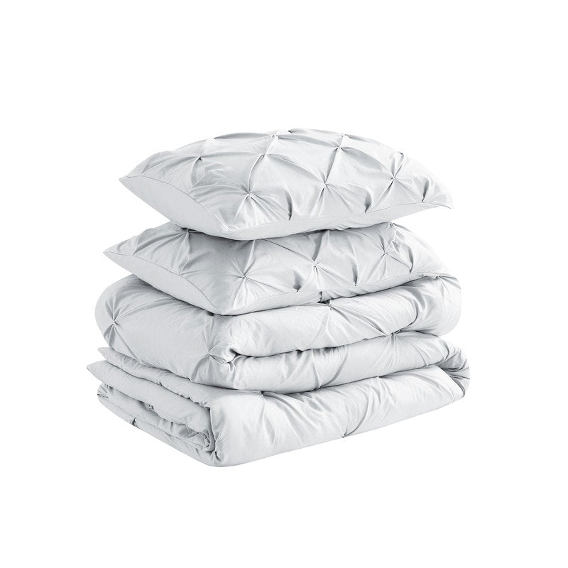 Swift Home Modern Diamond Pintuck Ultra-Soft Microfiber 3-Piece Bedding Comforter Set
