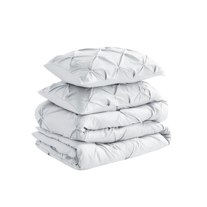 Swift Home Modern Diamond Pintuck Ultra-Soft Microfiber 3-Piece Bedding Comforter Set