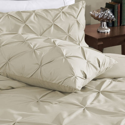 Swift Home Modern Diamond Pintuck Ultra-Soft Microfiber 3-Piece Bedding Comforter Set