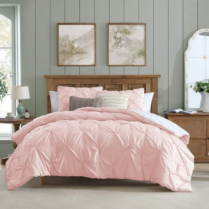 Swift Home Modern Diamond Pintuck Ultra-Soft Microfiber 3-Piece Bedding Comforter Set