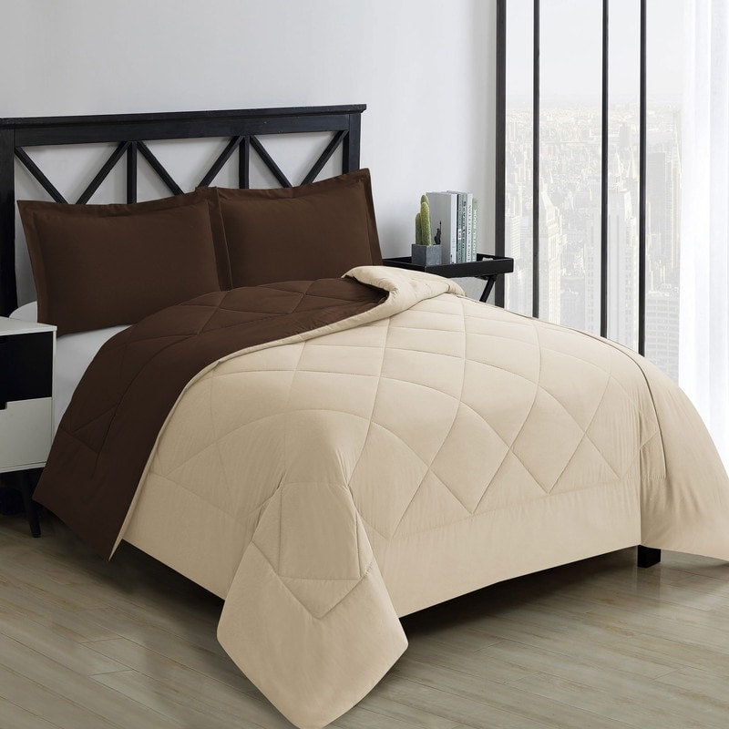 Swift Home Reversible Down Alternative Microfiber Bedding Comforter Set