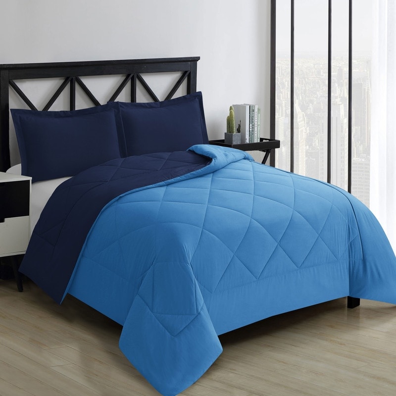 Swift Home Reversible Down Alternative Microfiber Bedding Comforter Set