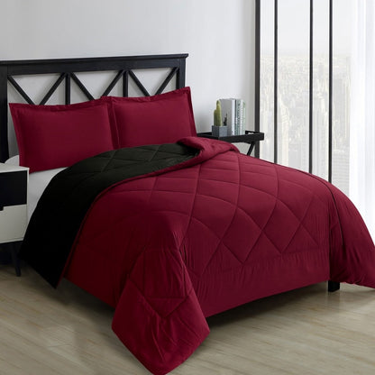 Swift Home Reversible Down Alternative Microfiber Bedding Comforter Set