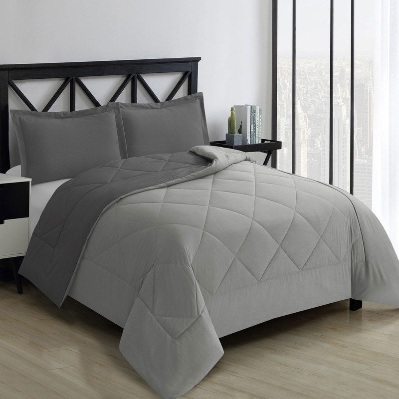 Swift Home Reversible Down Alternative Microfiber Bedding Comforter Set