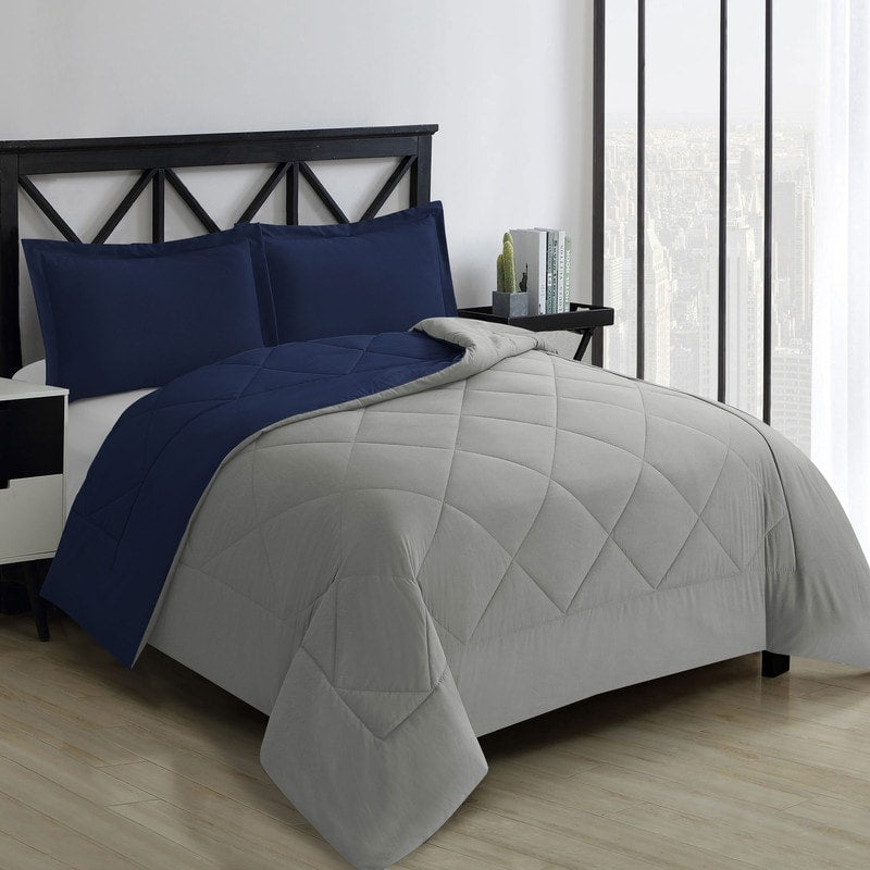 Swift Home Reversible Down Alternative Microfiber Bedding Comforter Set