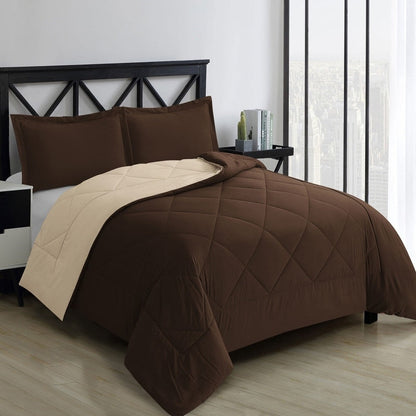 Swift Home Reversible Down Alternative Microfiber Bedding Comforter Set