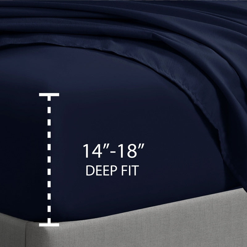 Swift Home Double Brushed Microfiber 16-Inch Deep Pocket Single Fitted Sheet