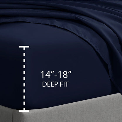 Swift Home Double Brushed Microfiber 16-Inch Deep Pocket Single Fitted Sheet