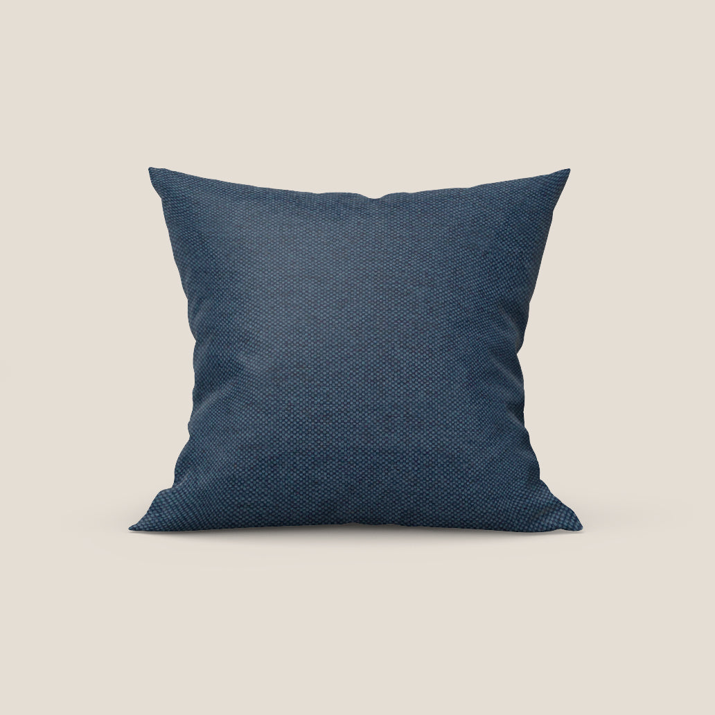 Honey cuscino disponibile in diversi colori realizzato in tessuto simile cotone impermeabile T13 blu