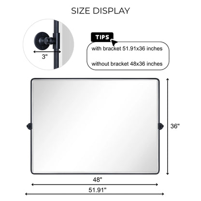 TEHOME Lutalo horizontal Beveled Bathroom / Vanity Mirror